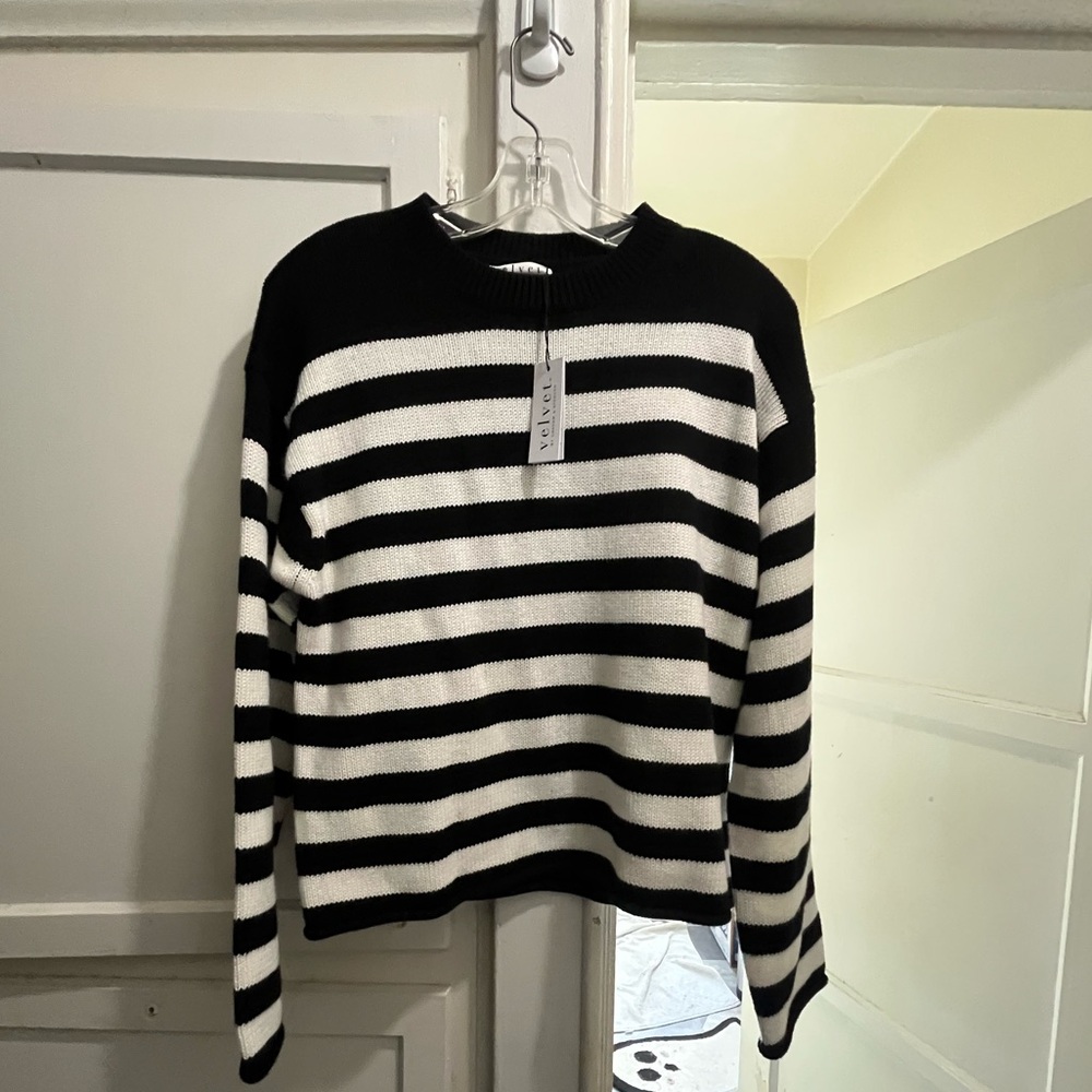 Velvet Lex cotton cashmere striped sweater NWT new size XS - Picture 2 of 16
